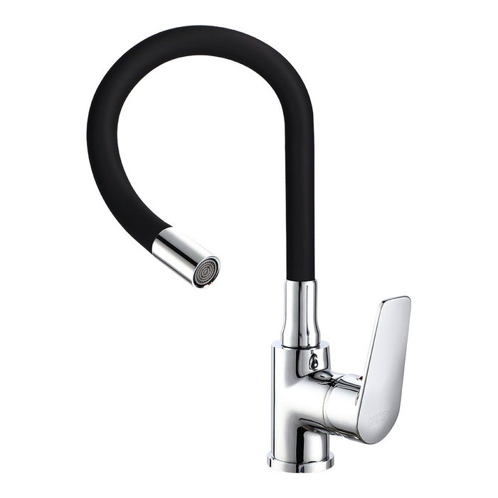 Edm Mitigeur de cuisine monocommande flexible noir Baiona 213 x 46 x 360 mm