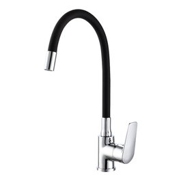 Edm Mitigeur de cuisine monocommande flexible noir Baiona 213 x 46 x 360 mm