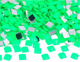 Innspiro Gemas acryliques carrées vert fluor 8x8mm, 2000 unités