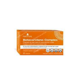 Natysal Betacaroteno Complex 30 Capsules - Complément avec vitamines B3, E, cuivre et extrait de Polypodium leucotomos pour la peau