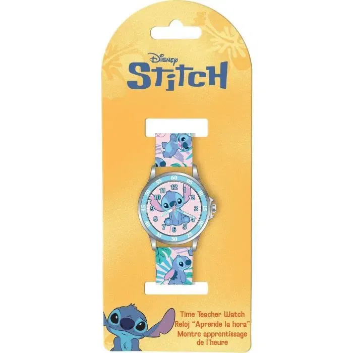 Kids Licensing Montre analogique d'apprentissage Stitch, mouvement japonais, bracelet silicone - LAS9011