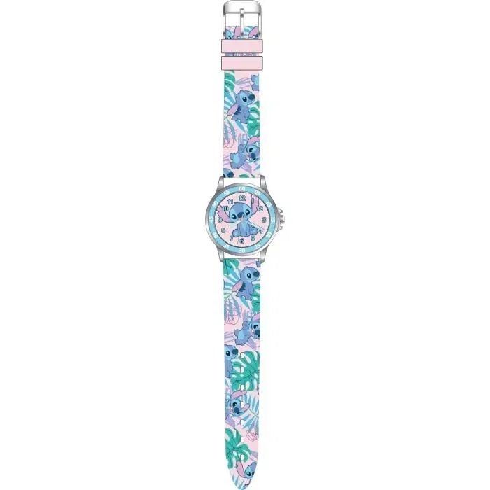 Kids Licensing Montre analogique d'apprentissage Stitch, mouvement japonais, bracelet silicone - LAS9011