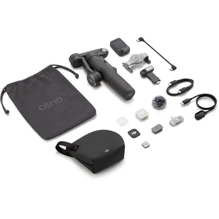 DJI Osmo Mobile 8P Creator Combo – Stabilisateur pour Smartphone avec Radiocommande à Écran Tactile, ActiveTrack 8.0 et DJI Mic Mini 2
