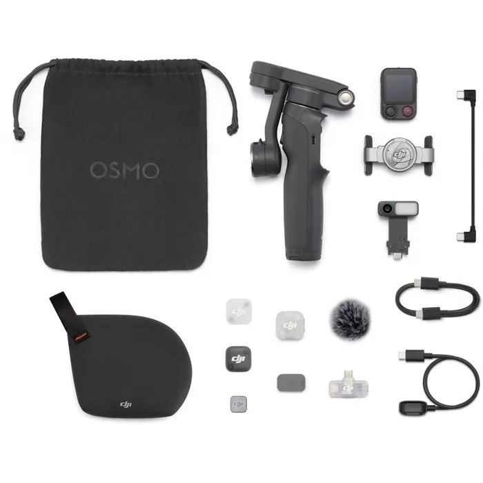 DJI Osmo Mobile 8P Creator Combo – Stabilisateur pour Smartphone avec Radiocommande à Écran Tactile, ActiveTrack 8.0 et DJI Mic Mini 2