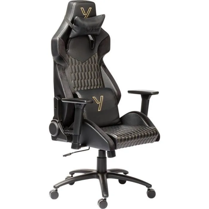 Yenkee Chaise Gaming ONYX YGC 110GD - Accoudoirs 3D - Rembourrage Mousse Moulée - Revêtement Cuir PU - Confort Ergonomique - Design Moderne Yenkee Chaise Gaming ONYX YGC 110GD - Accoudoirs 3D - Rembourrage Mousse Moulée - Revêtement Cuir PU - Confort Ergonomique - Design Moderne