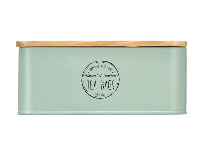 KINVARA Boîte de rangement 6 compartiments avec couvercle bambou - Vert menthe