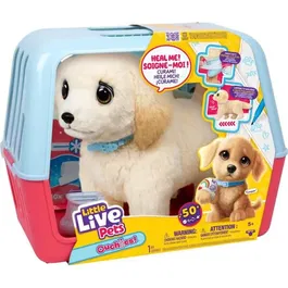 Little Live Pets - Mon chien Ouchies - Peluche chiot interactif avec patte cassée, plus de 50 sons, soin plâtre inclus - Jouet enfant dès 5 ans