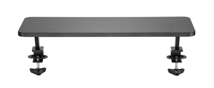 Phoenix Support Élévateur de Moniteur avec Abrazadère, Tablette MDF 65x26cm, Charge 20kg, Noir