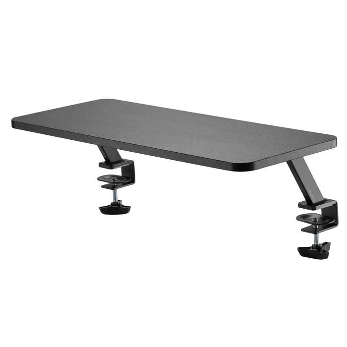 Phoenix Support Élévateur de Moniteur avec Abrazadère, Tablette MDF 65x26cm, Charge 20kg, Noir
