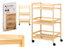 Kinvara chariot large en bambou 3 niveaux avec roues 85x38x6 cm naturel