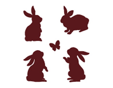 Innspiro Set de tampons acryliques Lapins et Papillon 5,3x6cm