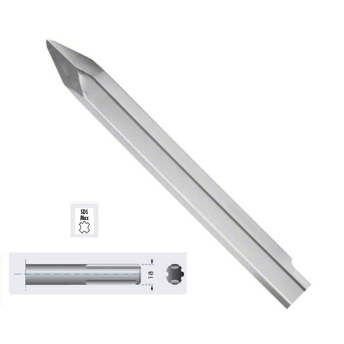 Joran Puntero SDS-Max 600mm - Foret à béton pour perceuse à percussion, 600 mm Joran Puntero SDS-Max 600mm - Foret à béton pour perceuse à percussion, 600 mm