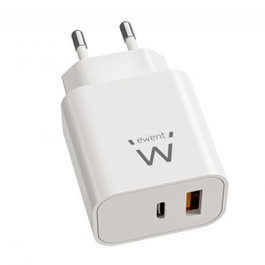 Ewent EW1318 Chargeur Mural 20W USB-C et USB-A Blanc