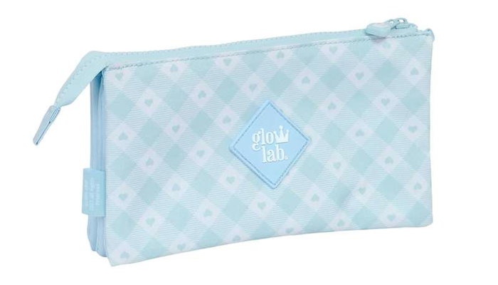 Safta Portatodo Triple Glowlab "Cisnes" - Coffret de rangement en plastique avec motif cygnes, 22 x 12 x 3 cm, à partir de 3 ans