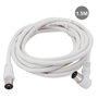 GSC Evolution Câble coaxial TV coudé 1,5 m de mâle à femelle Blanc