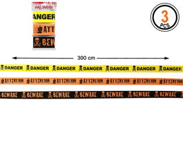 Atosa Cintas Decorativas Halloween 300 cm avec messages Danger, Attention et Beware