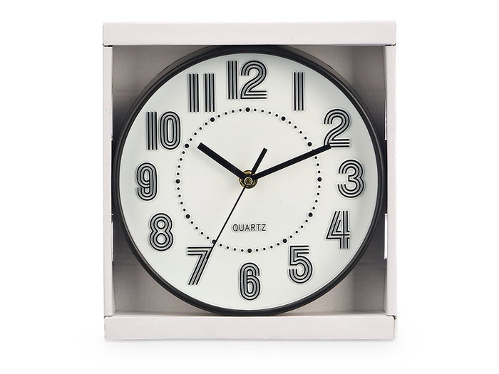 GIFTDECOR Horloge ronde 20 cm numéros et rayures assortie