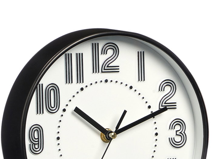 GIFTDECOR Horloge ronde 20 cm numéros et rayures assortie