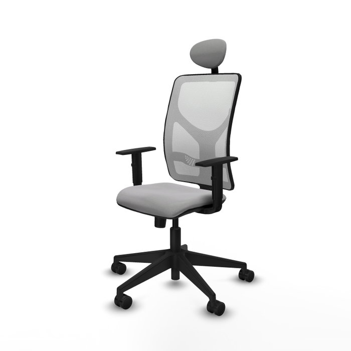 Piqueras y Crespo Chaise de Bureau Motilla avec Appui-tête et Mécanisme Synchrone, Gris clair et Blanc Piqueras y Crespo Chaise de Bureau Motilla avec Appui-tête et Mécanisme Synchrone, Gris clair et Blanc
