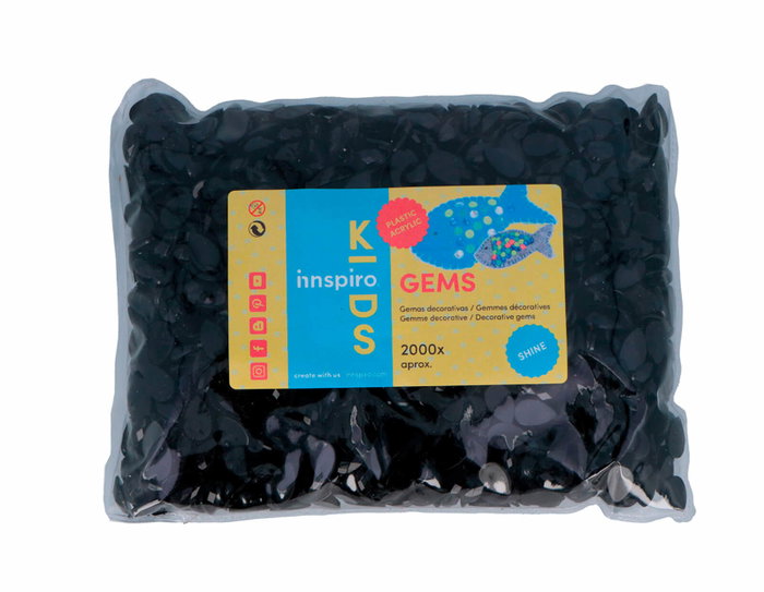 Innspiro 2000 Gemmes Acryliques Goutte Noir Opaque 8x13mm