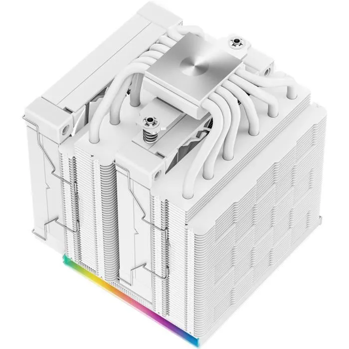 Deepcool AK620 Digital, Ventirad pour CPU avec Afficheur Numérique, 2 Ventilateurs 120 mm et LED A-RGB, Compatible Intel LGA1851/1700 et AMD AM5/AM4, Blanc