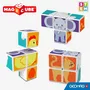 Geomag Animaux Amis - Jeu de construction magnétique éducatif STEM - 4 cubes magiques, 132 pièces, 3 cartes - Puzzle 3D pour enfants