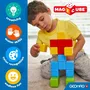 Geomag Animaux Amis - Jeu de construction magnétique éducatif STEM - 4 cubes magiques, 132 pièces, 3 cartes - Puzzle 3D pour enfants