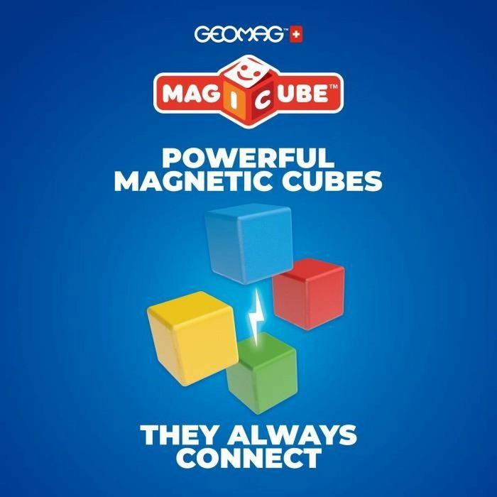 Geomag Magicube 132 - Blocs magnétiques avec animaux imprimés et cartes