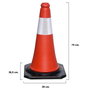 WOLFPACK LINEA PROFESIONAL Cône de signalisation base caoutchouc 70 cm avec bande réfléchissante