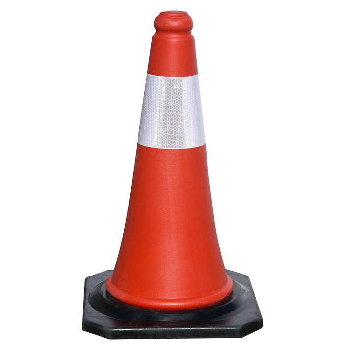 WOLFPACK LINEA PROFESIONAL Cône de signalisation base caoutchouc 70 cm avec bande réfléchissante WOLFPACK LINEA PROFESIONAL Cône de signalisation base caoutchouc 70 cm avec bande réfléchissante