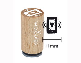 Woodies Mini tampon mobile en bois et caoutchouc 15x25mm