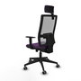 Piqueras y Crespo Chaise de Bureau Horna avec Appui-tête, Violet et Gris