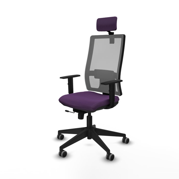 Piqueras y Crespo Chaise de Bureau Horna avec Appui-tête, Violet et Gris