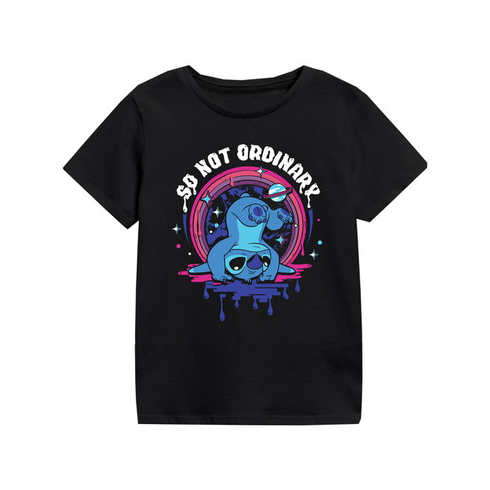 T shirt à manches courtes Enfant Stitch So Not Ordinary Noir 5-6 Ans