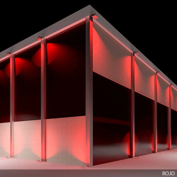 Brico Proyector LED IP65, 50W, 4250 lm, Luminaire D'Extérieur À LED COB, 40000H, Rouge - Équivalent 250W, 283x234x110mm
