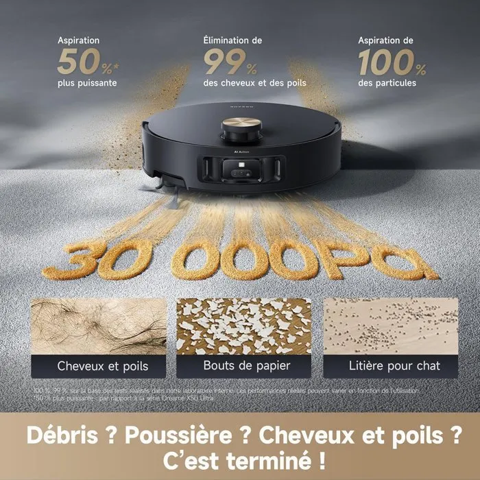 Dreame Aqua 10 Ultra Roller Complete Robot Aspirateur Laveur - Nettoyage automatique du rouleau - 30 000 Pa d'aspiration - Évitement d'obstacles - Design noir Dreame Aqua 10 Ultra Roller Complete Robot Aspirateur Laveur - Nettoyage automatique du rouleau - 30 000 Pa d'aspiration - Évitement d'obstacles - Design noir