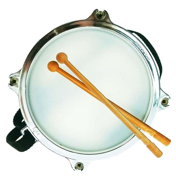 Reig Tambour Sounder métallisé pour enfants d'âge préscolaire, taille 8,20 x 19 x 19 cm, jouet de percussion en plastique