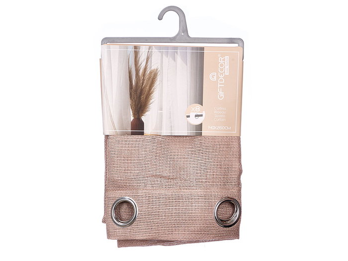 Giftdecor Cortine marron relief en tissu 100% polyester 24x5x26 cm (Set de 6)