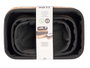 Kipit Set de 3 Organisateurs en Bambou Noir 24x11x15 cm avec Tailles Moyenne et Petite (Set de 12)
