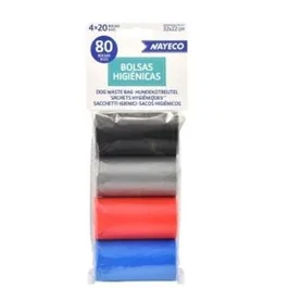 NAYECO VET Sacs Hygiéniques 4 Rouleaux de 20 Sacs