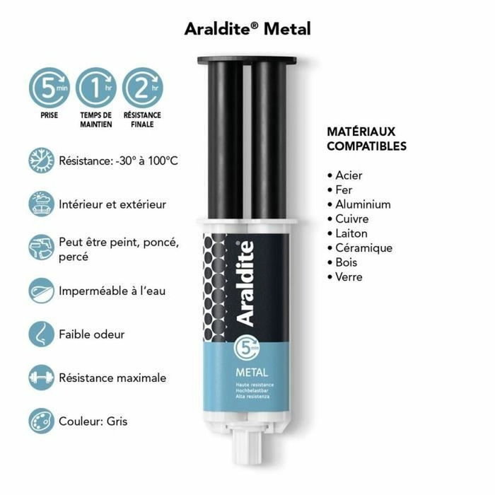 Cyanolit Araldite Cyanolit Colle époxy bi-composant spécial métaux 24 ml
