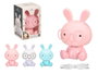 Giftdecor Lampe Enfant Lapin Anti-Cauchemar Couleurs Assorties Plastique 14 x 22.5 x 13 cm Recharge USB 3 Intensités (Set de 8)
