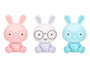 Giftdecor Lampe Enfant Lapin Anti-Cauchemar Couleurs Assorties Plastique 14 x 22.5 x 13 cm Recharge USB 3 Intensités (Set de 8)