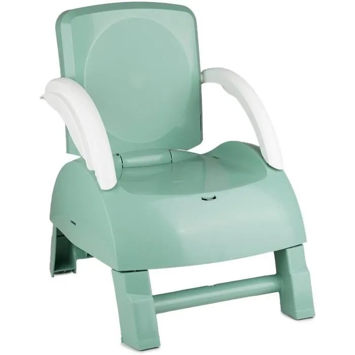 Thermobaby GUSTO Rehausseur de chaise évolutif 2-en-1 pour enfant, transportable - Vert Sauge (6 mois à 50 kg)