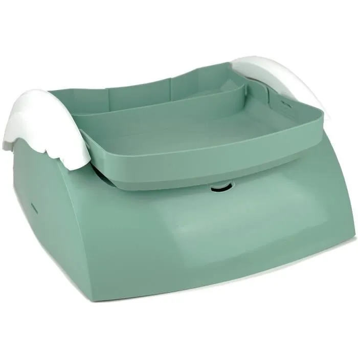 Thermobaby GUSTO Rehausseur de chaise évolutif 2-en-1 pour enfant, transportable - Vert Sauge (6 mois à 50 kg)