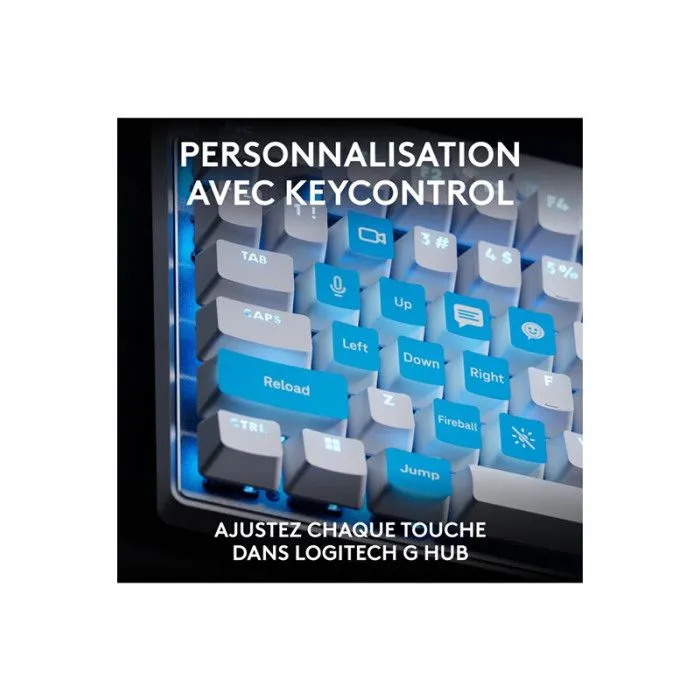 Logitech G PRO X TKL Rapid - Clavier gamer mécanique filaire AZERTY à touches analogiques magnétiques RVB - Format TKL (sans pavé numérique) - Blanc