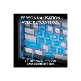 Logitech G PRO X TKL Rapid - Clavier gamer mécanique filaire AZERTY à touches analogiques magnétiques RVB - Format TKL (sans pavé numérique) - Blanc