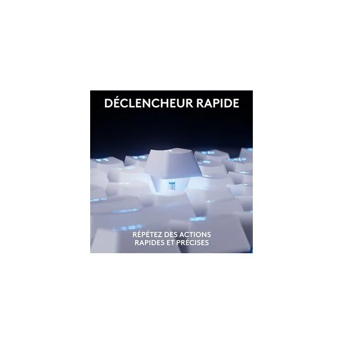 Logitech G PRO X TKL Rapid - Clavier gamer mécanique filaire AZERTY à touches analogiques magnétiques RVB - Format TKL (sans pavé numérique) - Blanc