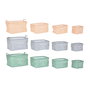 Set de basket DKD Home Decor Vert Gris Orange Toile Moderne 39 x 27 x 24 cm (3 Unités)