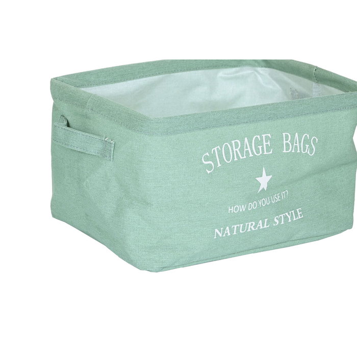 Set de basket DKD Home Decor Vert Gris Orange Toile Moderne 39 x 27 x 24 cm (3 Unités)